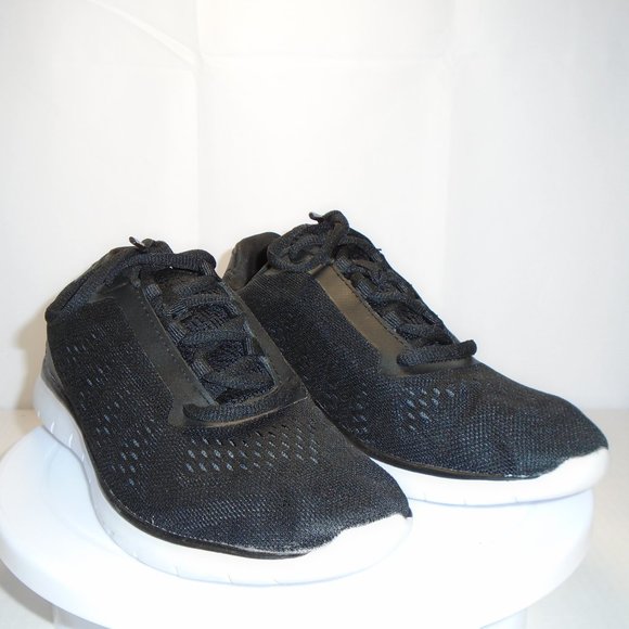 Flex Foam Black Lace Up Walking Shoes Size 7 - Picture 7 of 8